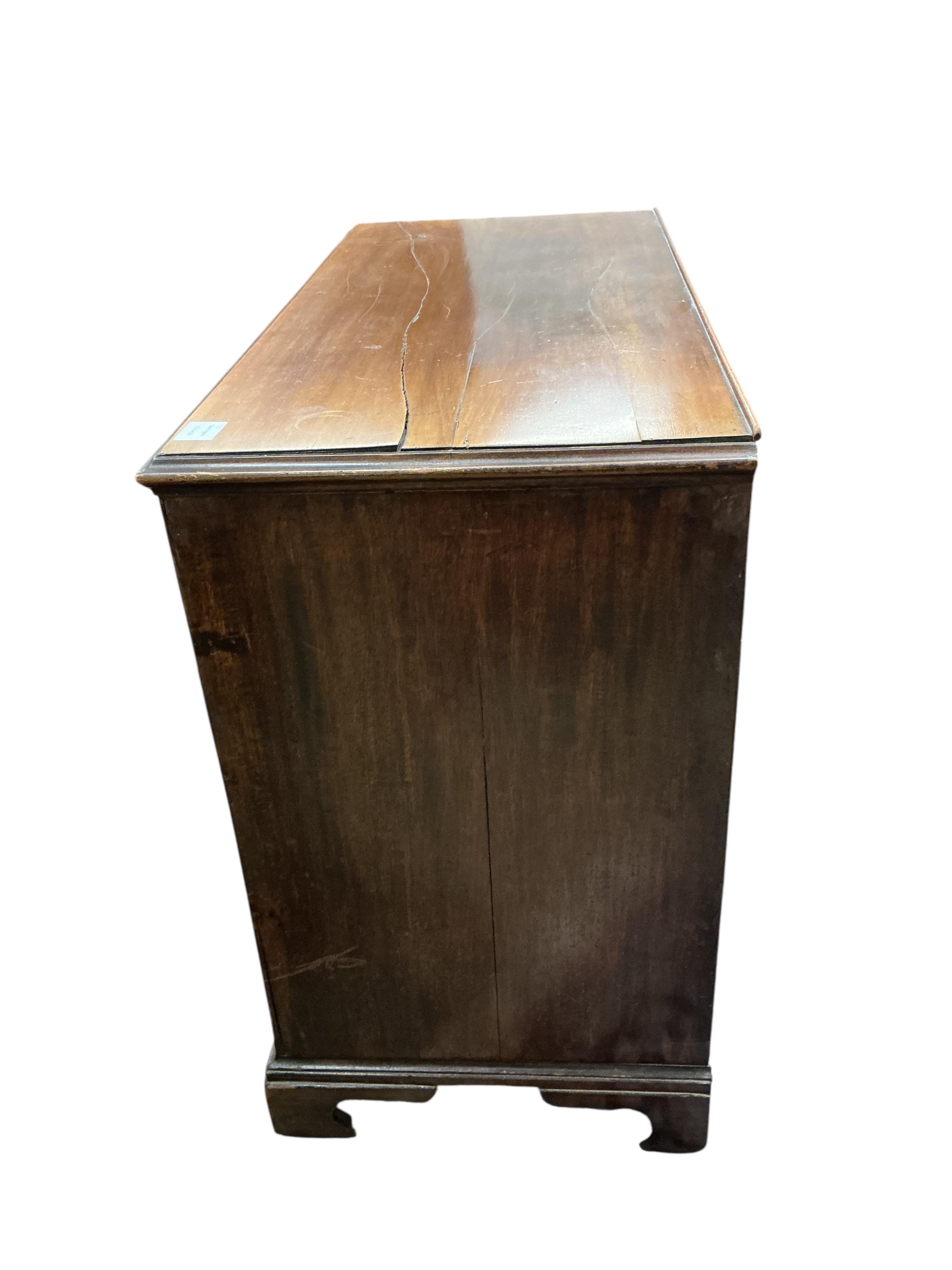 A small George III mahogany chest, width 97cm, depth 46cm, height 82cm